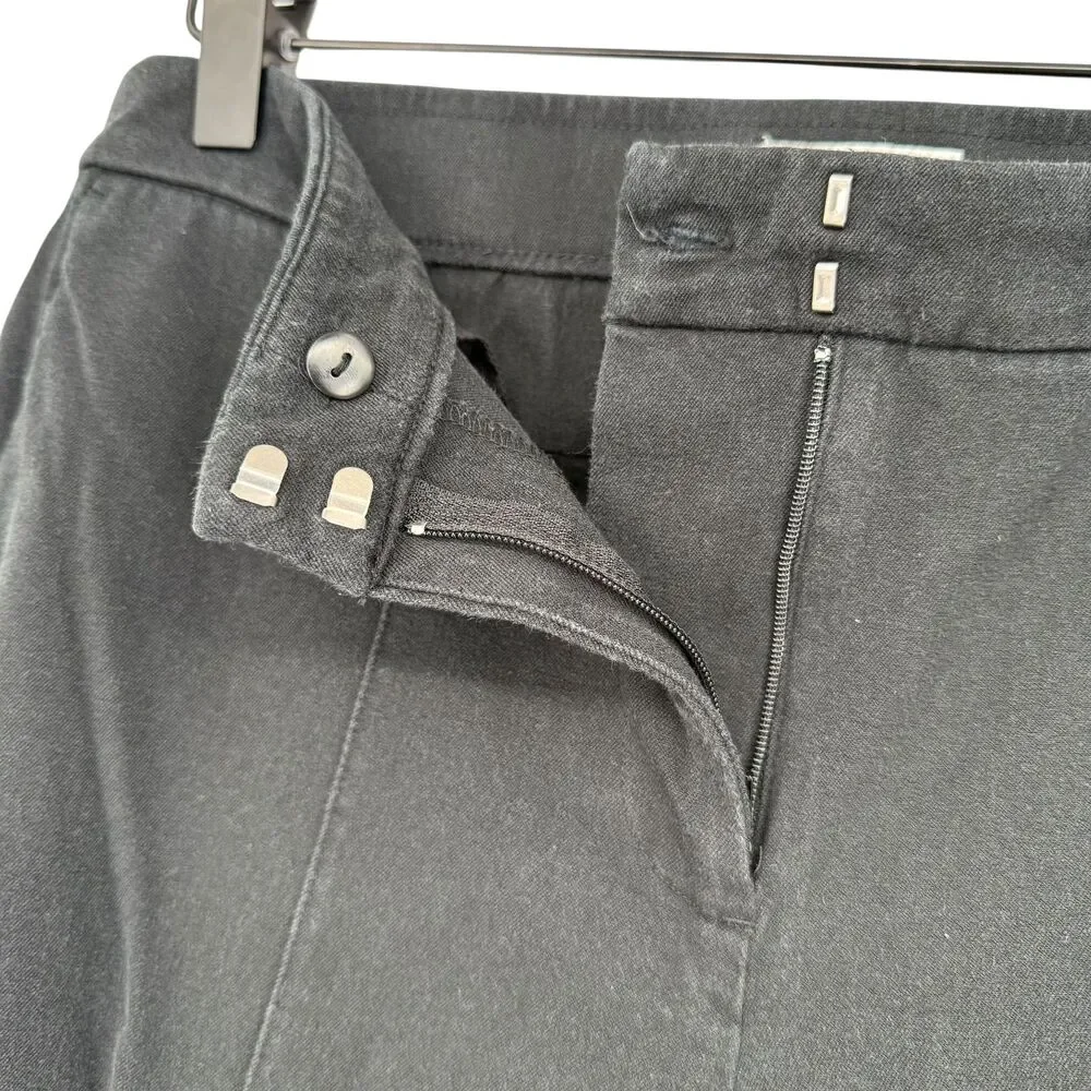 J. Jill Bi-Stretch Pants 10P Faded Black Straight Ankle Career Cotton Zip Pocket
